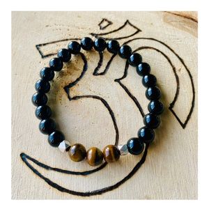 Tiger’s Eye and Black Obsidian Bracelets